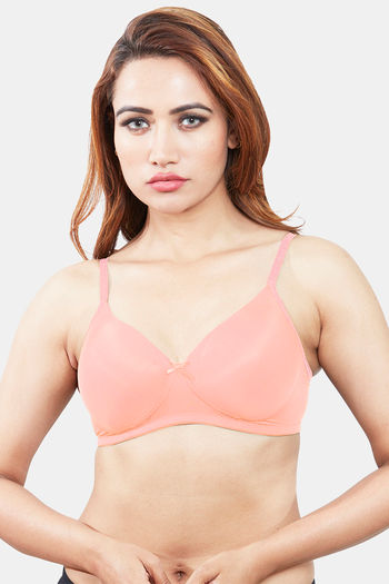 Buy Sonari Padded Non-Wired Medium Coverage T-Shirt Bra - Peach at Rs.520  online