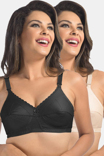 Buy Zivame True Curv Double Layered Non Wired Full Coverage Minimiser Bra -  Mock Orange online