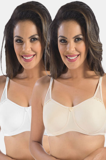 Buy Sonari White Cotton Pack of 2 Bra Online at Low Prices in India 