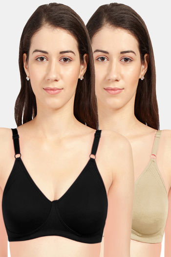 Sonari Single Layered Non-Wired Medium Coverage T-Shirt Bra (Pack of 2) -  Skin White