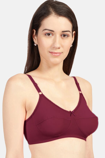 Buy Sonari Single Layered Non-Wired Medium Coverage Minimiser Bra (Pack of  2) - Rani Wine at Rs.730 online