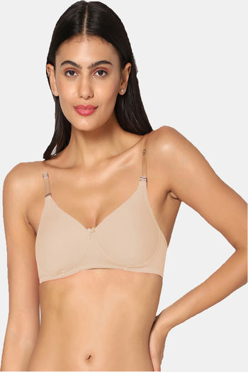 Buy online Beige Solid Push Up Bra from lingerie for Women by