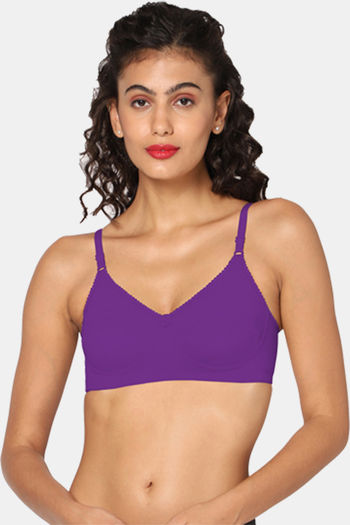 Buy Zivame Non Padded Cotton T Shirt Bra - Purple Online at Low Prices in  India 