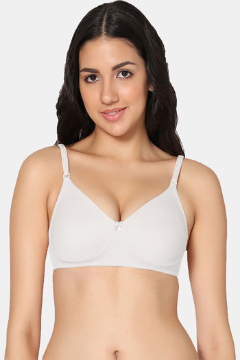 Buy Incare Double Layered Non Wired Full Coverage T-Shirt Bra - White at  Rs.336 online