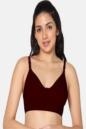 Buy Incare Double Layered Non Wired Full Coverage T-Shirt Bra - Maroon