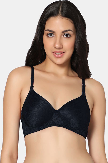 Non-wired lace push-up bra - Black - Ladies