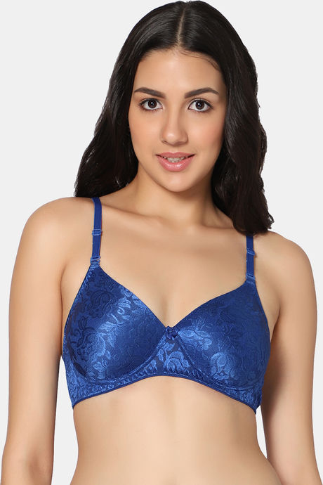 Incare Push-Up Non Wired Full Coverage Bra - Royal Blue