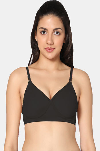 Buy Incare Double Layered Non Wired Full Coverage T-Shirt Bra - Black