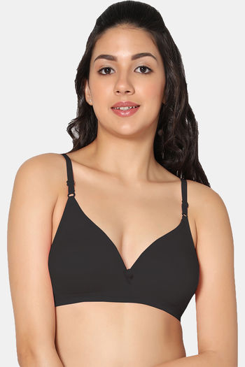 Buy Incare Double Layered Non Wired Medium Coverage T-Shirt Bra - Black