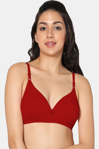 Buy Triumph Padded Non Wired Medium Coverage Bralette - Rumba Red