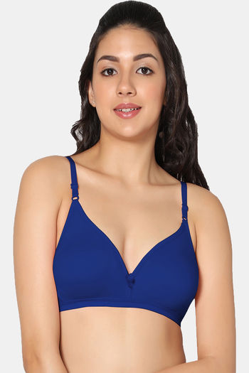 Buy Padded Non-Wired Full Cup T-shirt Bra in Royal Blue Online