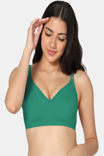 Buy Incare Double Layered Non Wired Full Coverage T-Shirt Bra - Green at Rs.356  online