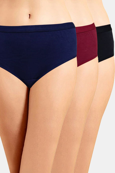 Incare High Rise Full Coverage Hipster Panty (Pack of 3) - Multicolor