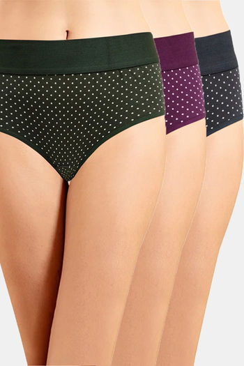 Buy Incare High Rise Full Coverage Hipster Panty (Pack of 3) - Multicolor