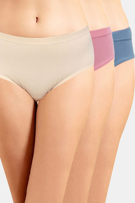 Incare High Rise Full Coverage Hipster Panty (Pack of 3) - Multicolor
