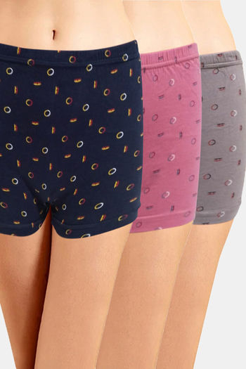 Buy Incare High Rise Full Coverage Boyshort (Pack of 3) - Multicolor