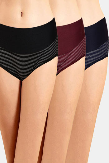 Buy online Women Pack Of 3 Solid Hipster Panties from lingerie for