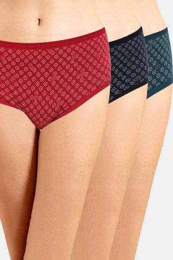 Buy Incare Full Coverage High Rise Hipster Panty (Pack of 3) - Multicolor