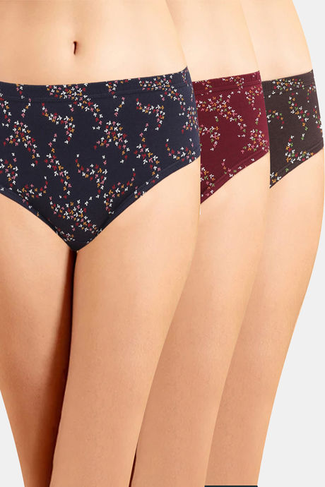 Incare High Rise Full Coverage Hipster Panty (Pack of 3) - Multicolor