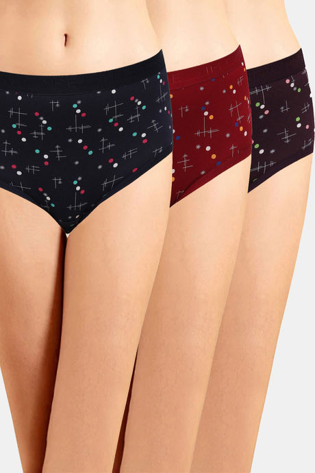 Incare High Rise Full Coverage Hipster Panty (Pack of 3) - Multicolor