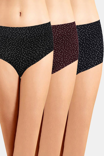 Buy Incare High Rise Full Coverage Hipster Panty (Pack of 3) - Multicolor