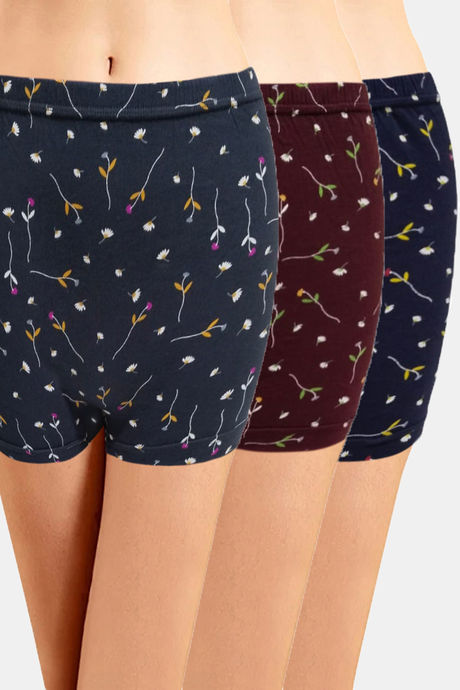Incare High Rise Full Coverage Boyshort (Pack of 3) - Multicolor
