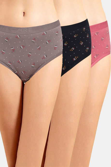 Incare High Rise Full Coverage Hipster Panty (Pack of 3) - Multicolor