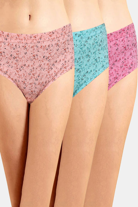 Incare High Rise Full Coverage Hipster Panty (Pack of 3) - Multicolor