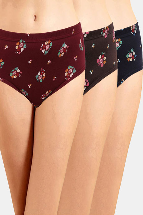 Incare High Rise Full Coverage Hipster Panty (Pack of 3) - Multicolor