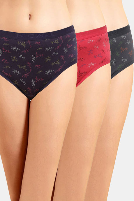 Incare High Rise Full Coverage Hipster Panty (Pack of 3) - Multicolor