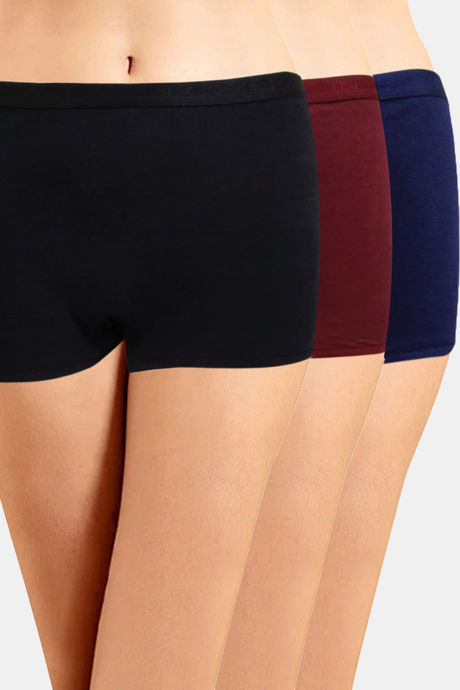 Incare High Rise Full Coverage Boyshort (Pack of 3) - Multicolor