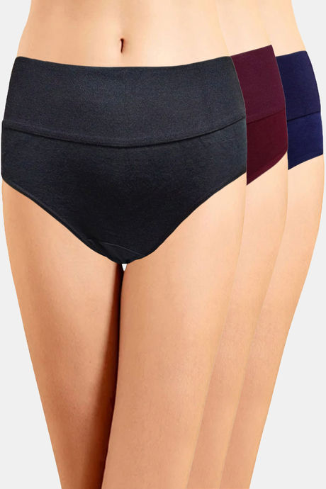 Incare High Rise Full Coverage Hipster Panty (Pack of 3) - Multicolor