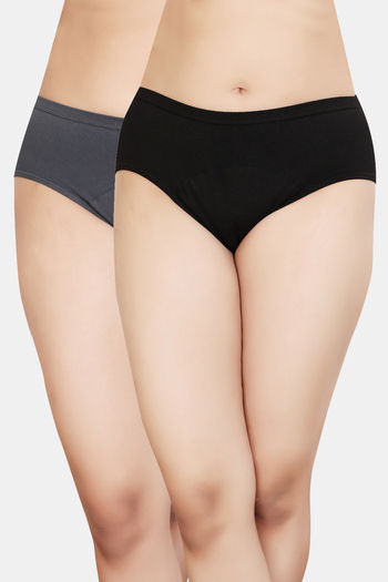 Buy Incare High Rise Full Coverage No Stain Leak Proof Period Panty (Pack Of 2) - Multicolor