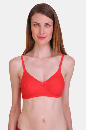 Buy Bleeding Heart Single Layered Non Wired Full Coverage T-Shirt Bra - Red  at Rs.251 online