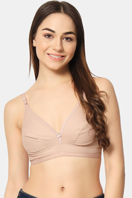 Buy Bleeding Heart Double Layered Non Wired Full Coverage T-Shirt Bra -  Almond at Rs.280 online
