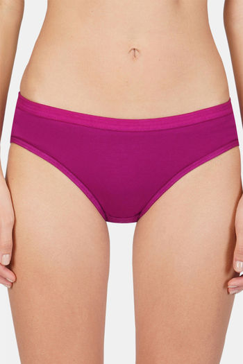 Buy Bleeding Heart Medium Rise Three-Fourth Coverage Bikini Panty - Purple