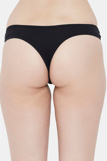 Buy Bleeding Heart Low Rise Zero Coverage Thong - Black at Rs.251 online