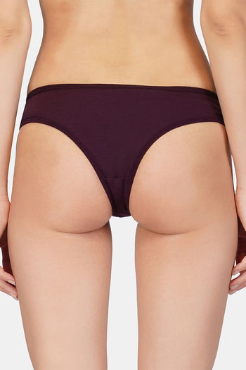 Buy Bleeding Heart Low Rise Zero Coverage Thong - Wine at Rs.251 online