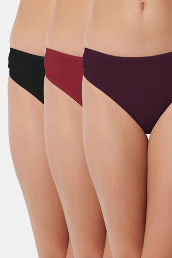Buy Bleeding Heart Low Rise Zero Coverage Thong (Pack of 3) - Assorted