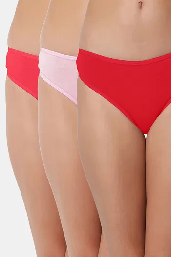 Buy Bleeding Heart Low Rise Zero Coverage Thong (Pack of 3) - Multicolor