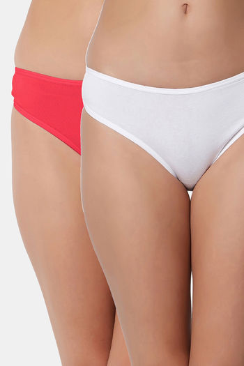 Buy Bleeding Heart Low Rise Zero Coverage Thong (Pack of 2) - Coral White