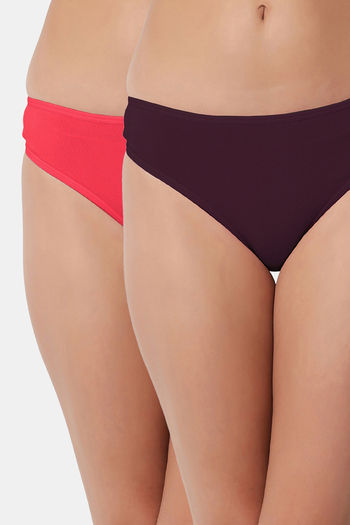 Buy Bleeding Heart Low Rise Zero Coverage Thong (Pack of 2) - Coral Brown