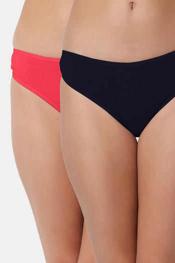 Buy Bleeding Heart Low Rise Zero Coverage Thong (Pack of 2) - Coral Blue