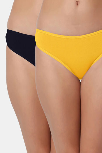 Buy Bleeding Heart Low Rise Zero Coverage Thong (Pack of 2) - Nblue Yellow