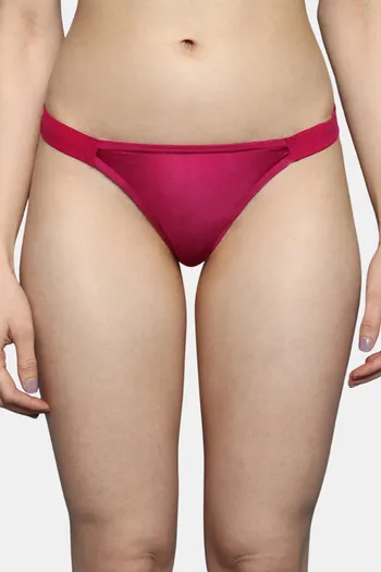 Buy Bleeding Heart Women's Solid Light Pink Thong Panty, Low Waist