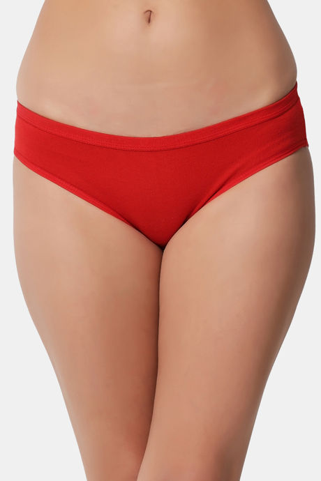 Bleeding Heart Medium Rise Half Coverage Bikini Panty - Red