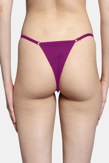Buy Bleeding Heart Low Rise Zero Coverage Thong - Purple at Rs.251 online