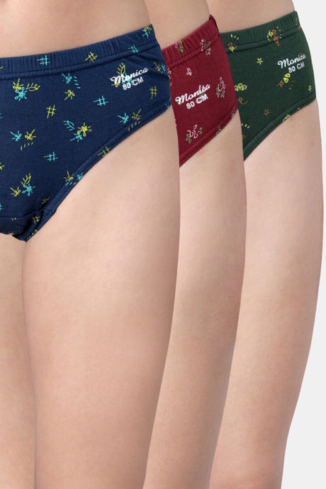 Bleeding Heart Medium Rise Full Coverage Bikini Panty (Pack of 3) - Multicolor
