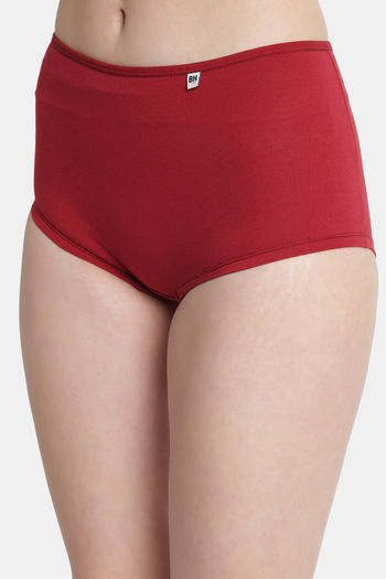 Buy Bleeding Heart High Rise Full Coverage Boyshort - Maroon at Rs.279  online