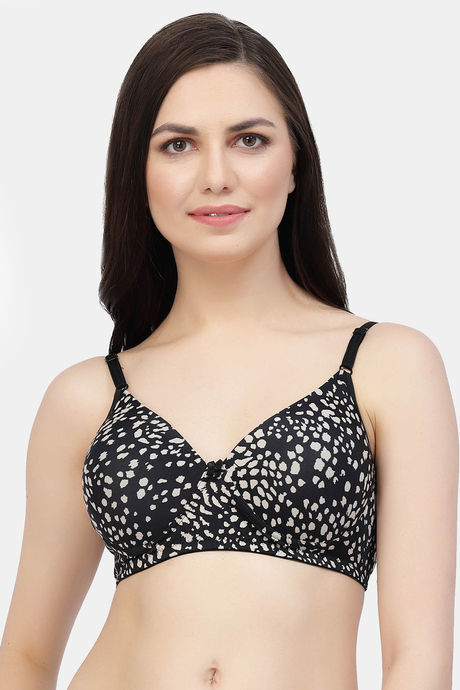 Cukoo Padded Non Wired Full Coverage T-Shirt Bra - Black
